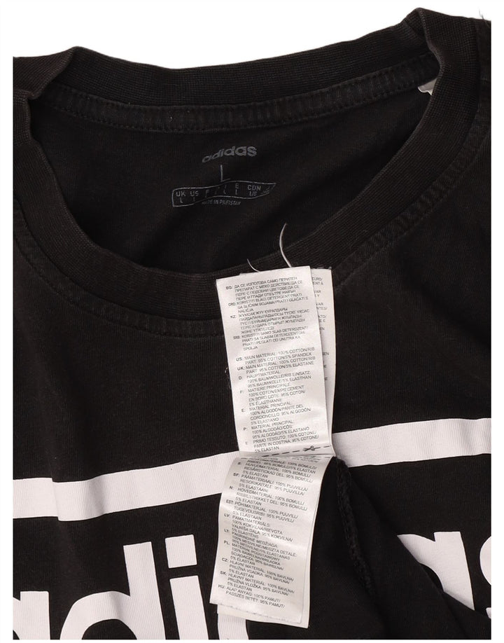 Adidas Herren Grafik T-Shirt Top Large Schwarz Baumwolle