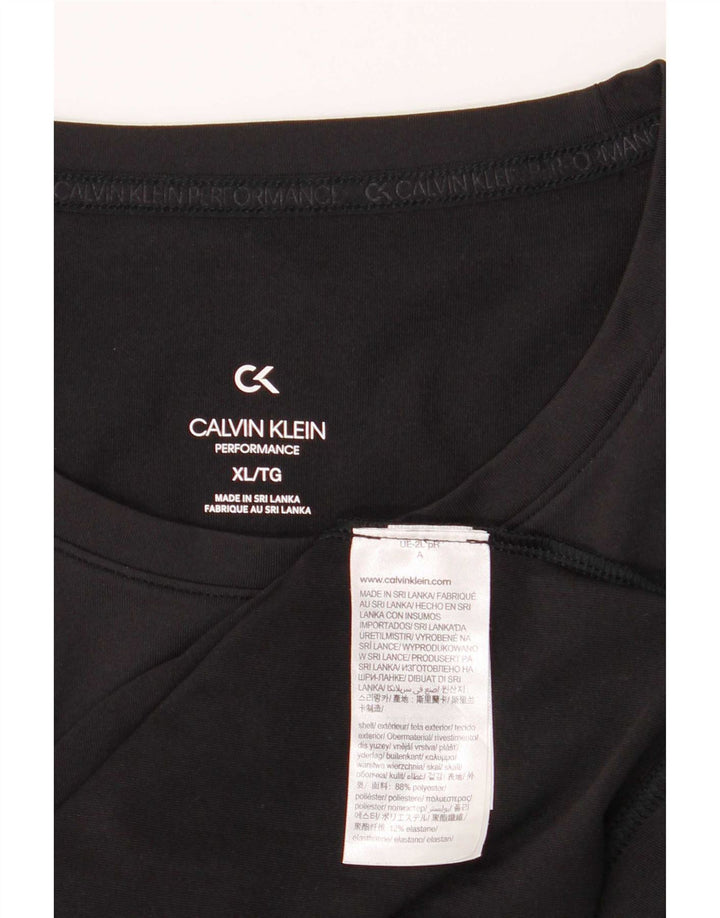 Calvin Klein Herren Grafik T-Shirt Top XL Schwarz Polyester