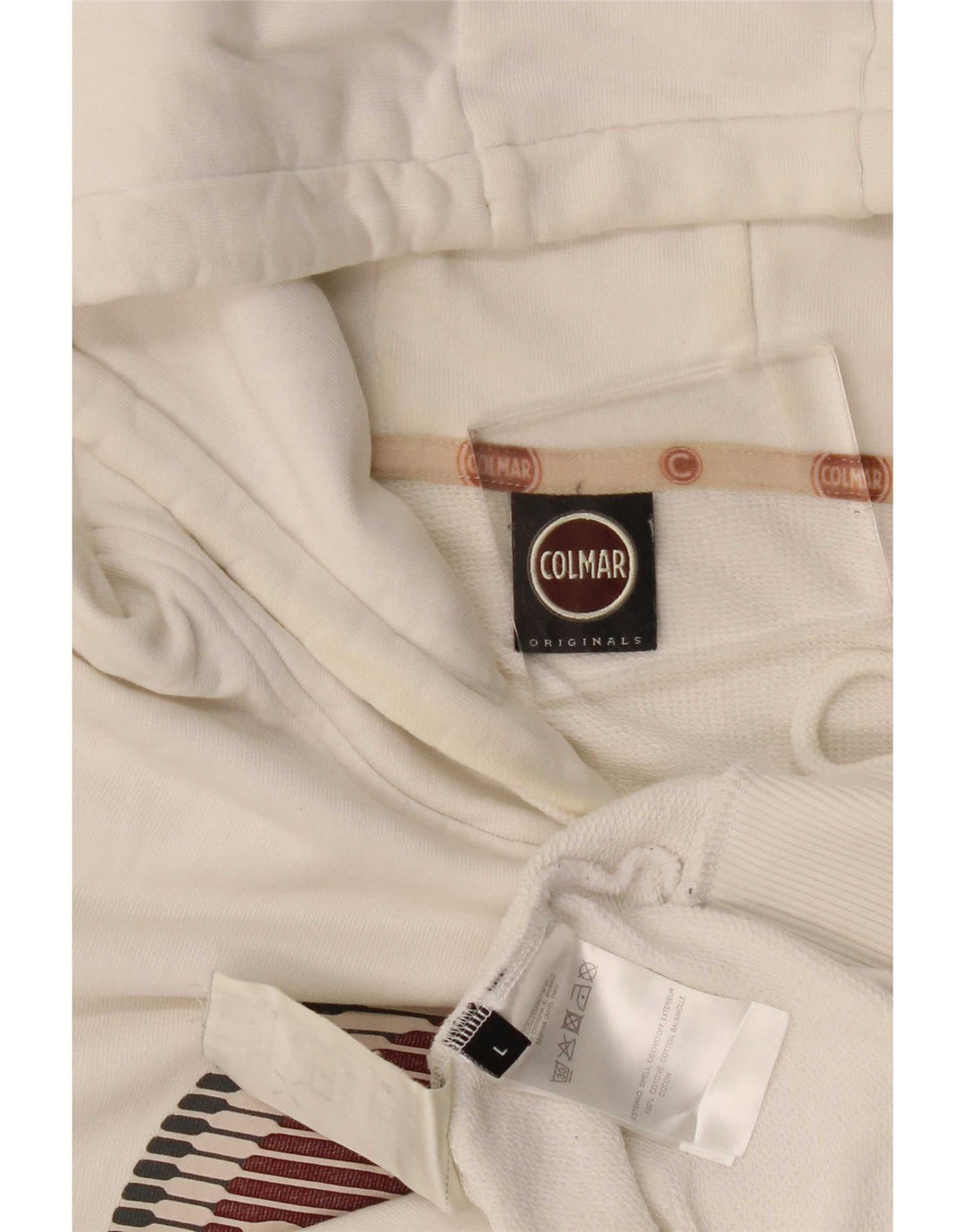 Colmar Herren-Kapuzenpullover mit Grafik, groß, aus weißer Baumwolle
