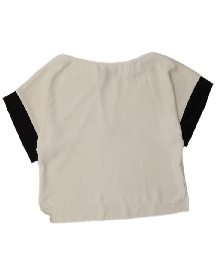 Zara Damen-Blusenoberteil in Übergröße, UK 6, XS, Weiß, Farbblock