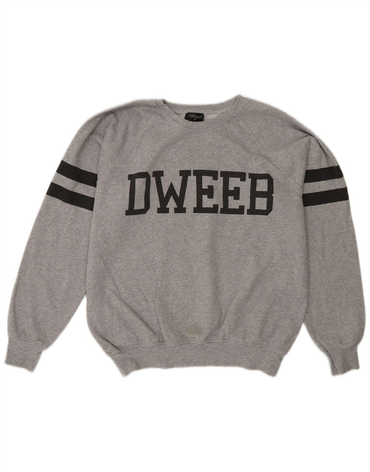 Topshop Herren-Sweatshirt mit Grafik, Größe S, Grau, Baumwolle