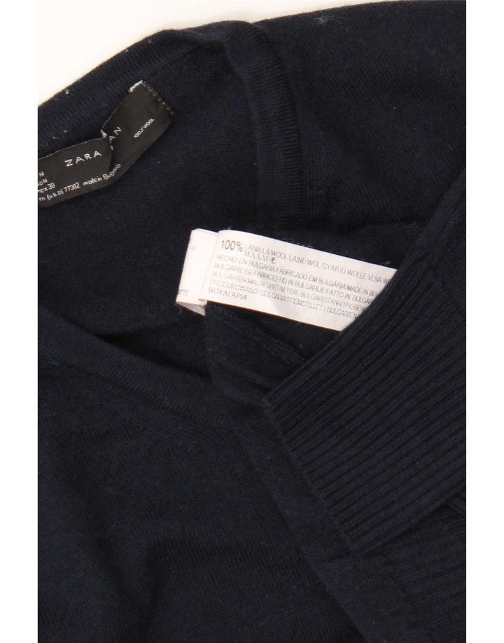 Zara Herren-Pullover mit V-Ausschnitt, mittlere marineblaue Wolle