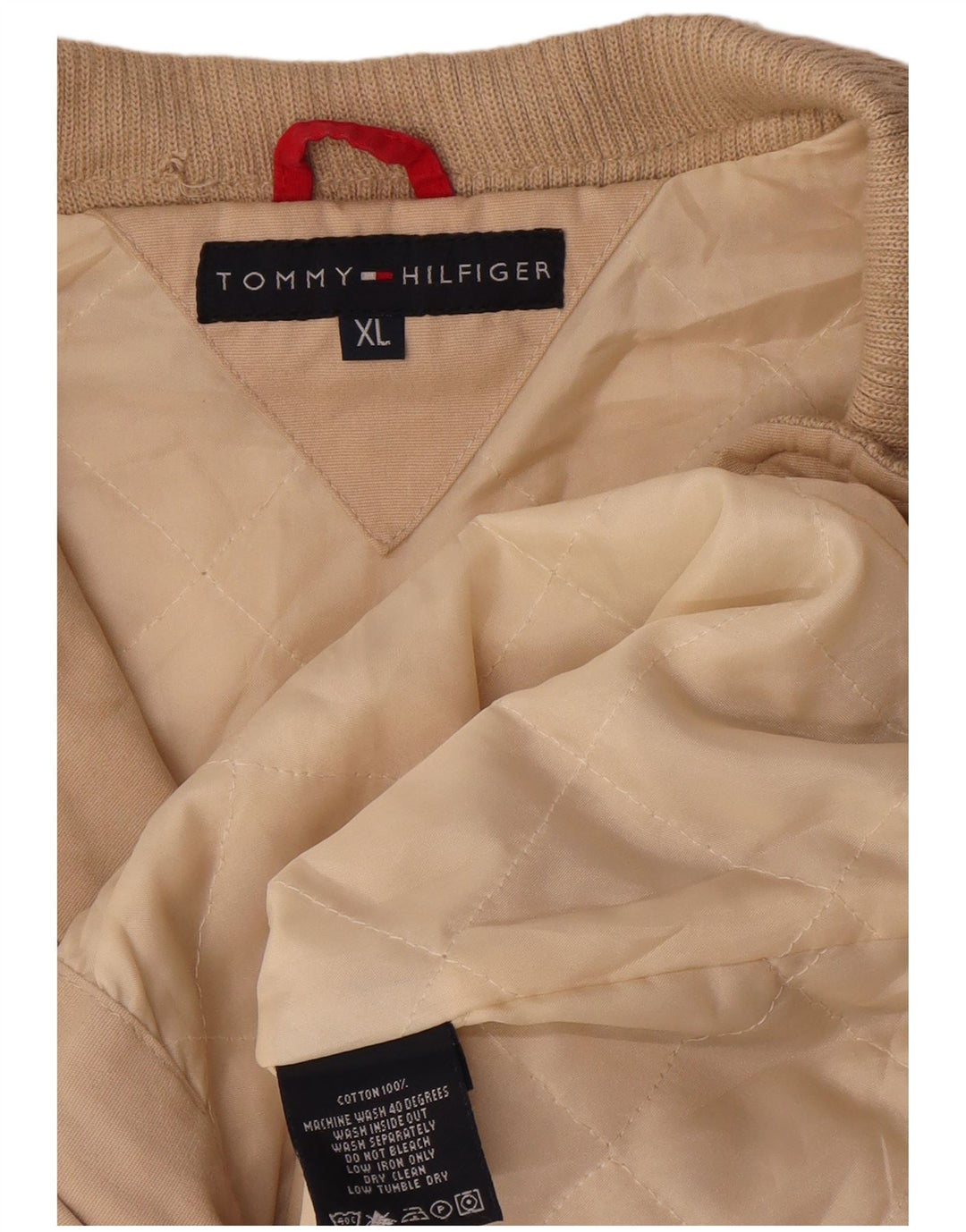 TOMMY HILFIGER Herren Bomberjacke UK 42 XL Beige Baumwolle