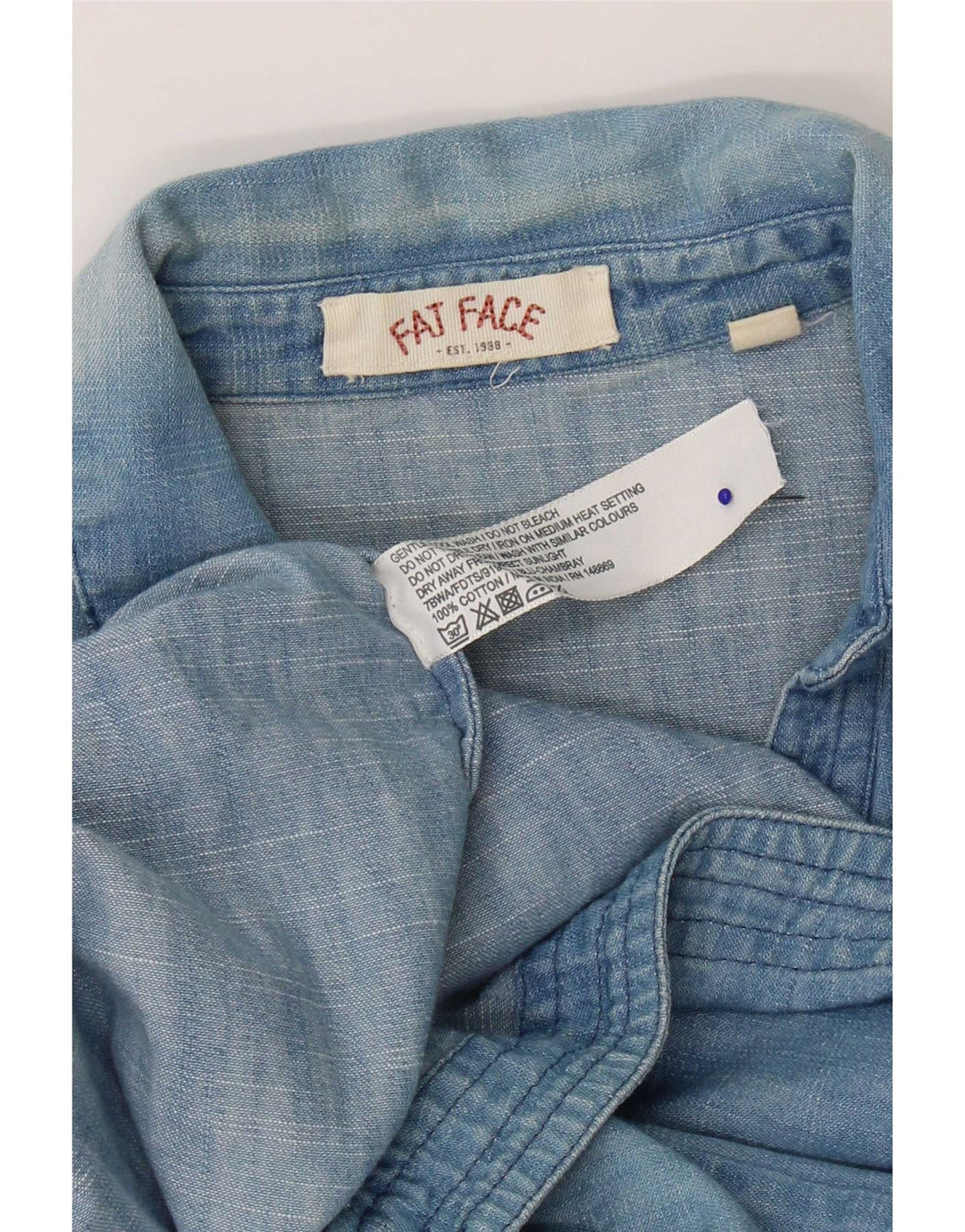Fat Face Damen Jeanskleid UK 12 Mittelblaue Baumwolle