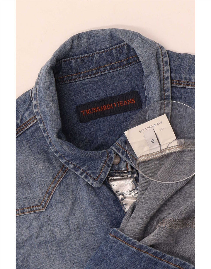 Trussardi Jeans Damen Jeanshemd IT 40 Small Blau