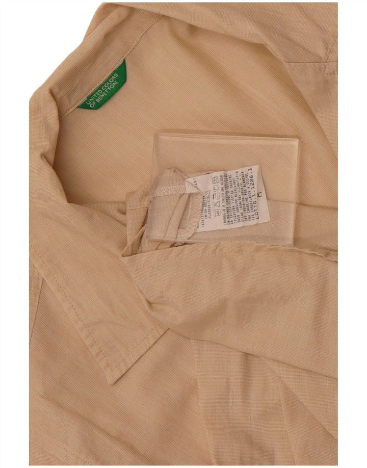 Benetton Damenhemd UK 14 Mittelbeige Baumwolle