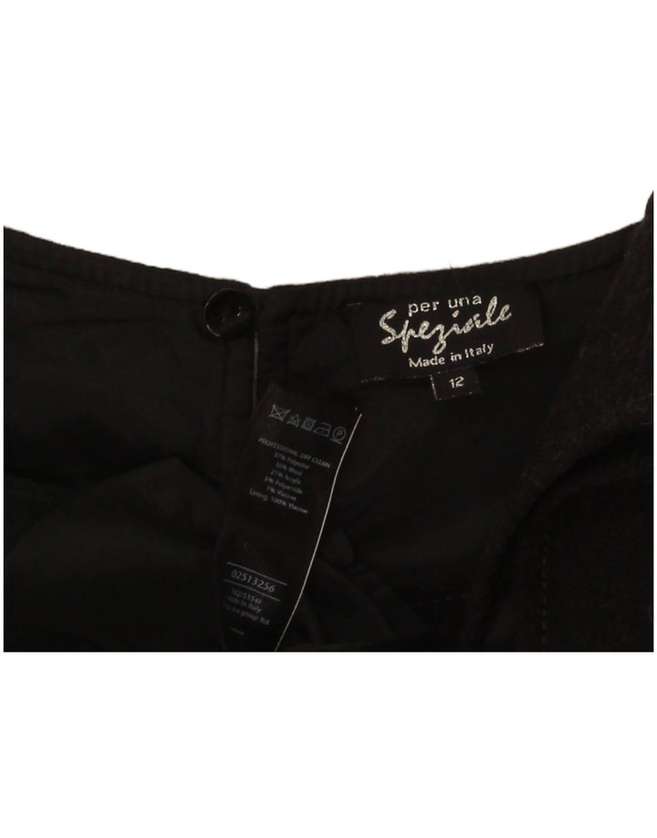 Marks & Spencer Damen Per Una Etuikleid UK 12 Mittelschwarz kariert