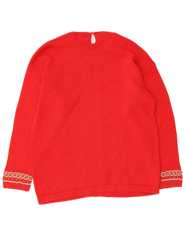 Victoria Harbour Damen-Pullover mit U-Boot-Ausschnitt, UK 14, Mittelroter Ramie