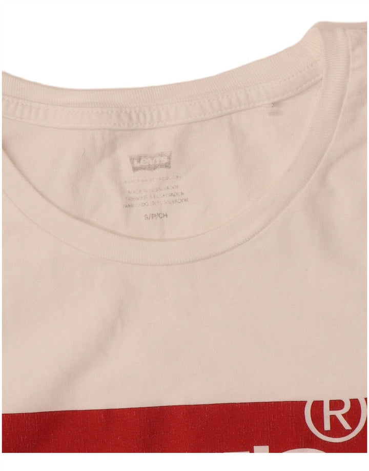 Levi's Damen-T-Shirt mit Grafik, UK 10, Größe S, Weiß