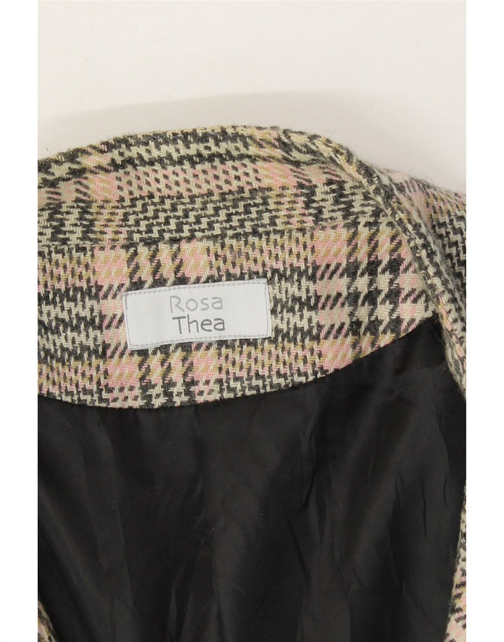 VINTAGE Womens 3 Button Blazer Jacket UK 18 XL Grey Check Vintage Vintage and Second-Hand Vintage from Messina Hembry 
