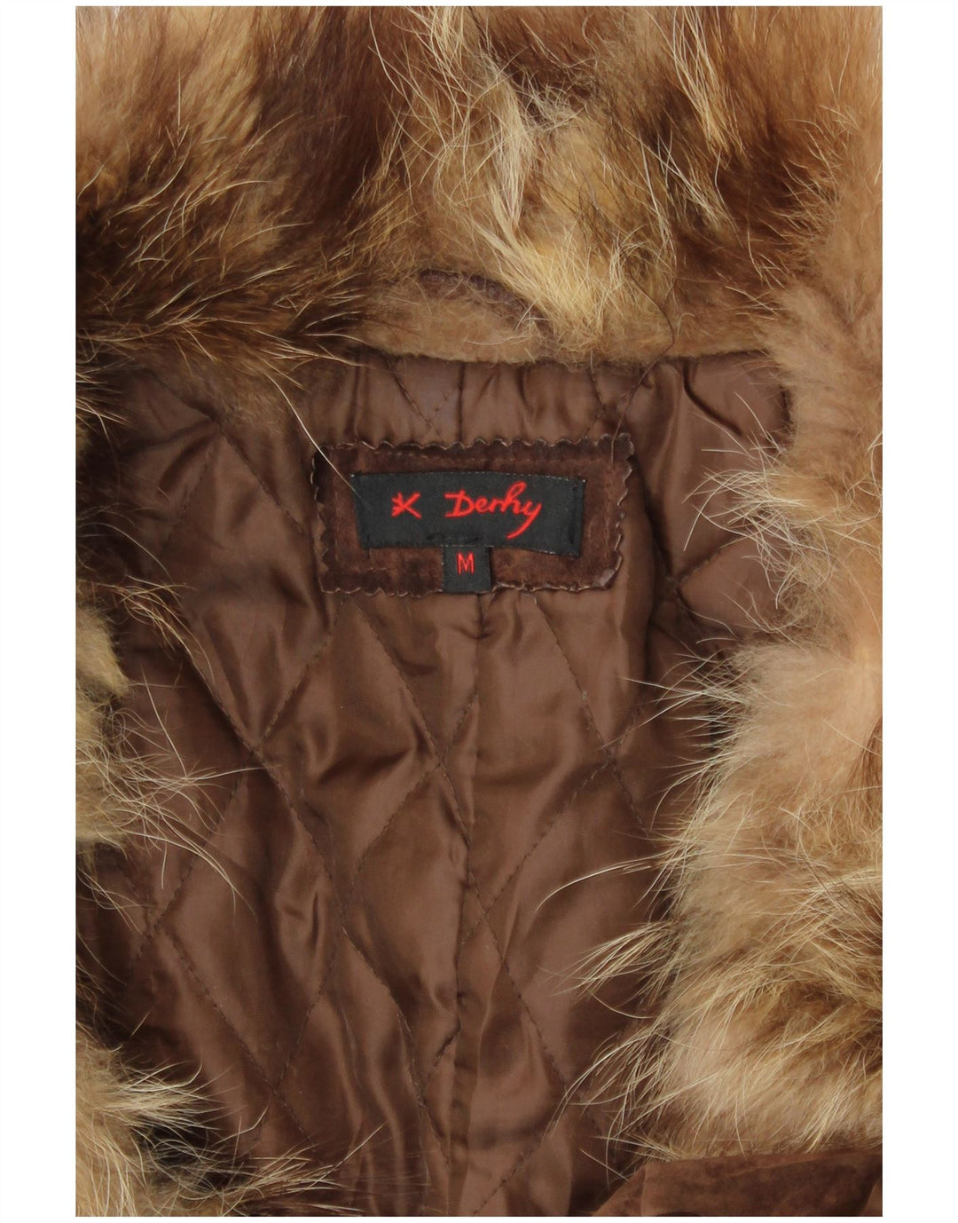 Rene Derhy Damen Wildlederpelzmantel UK 14 Mittelbraunes Leder