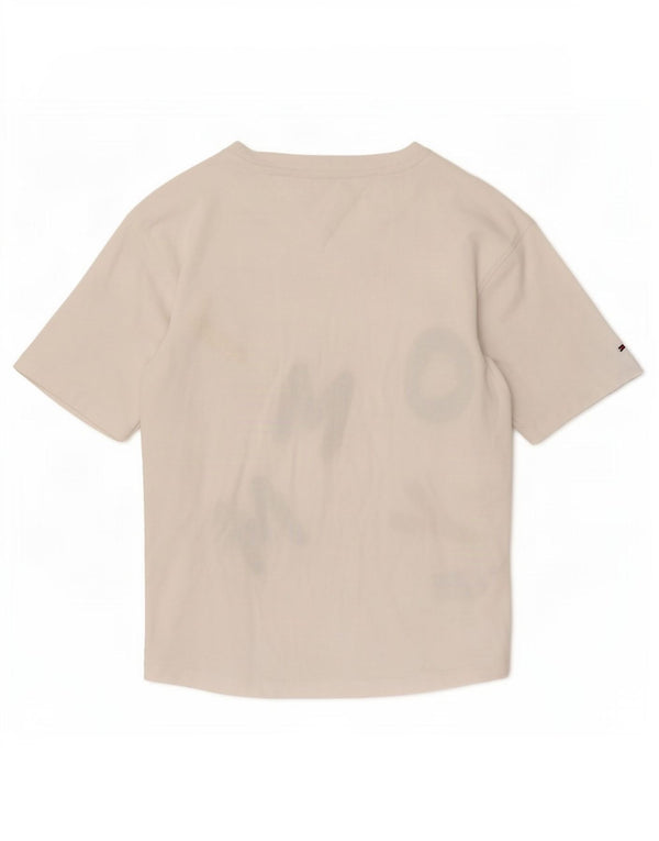 Tommy Hilfiger Jungen-T-Shirt mit Grafik, 9–10 Jahre, weiße Baumwolle