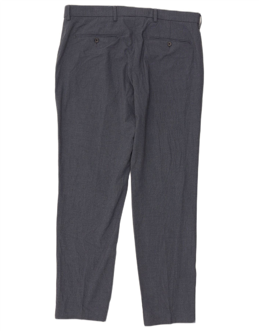 Marks & Spencer Herren-Anzughose in normaler Passform, W36 L31, blauer Hahnentrittmuster