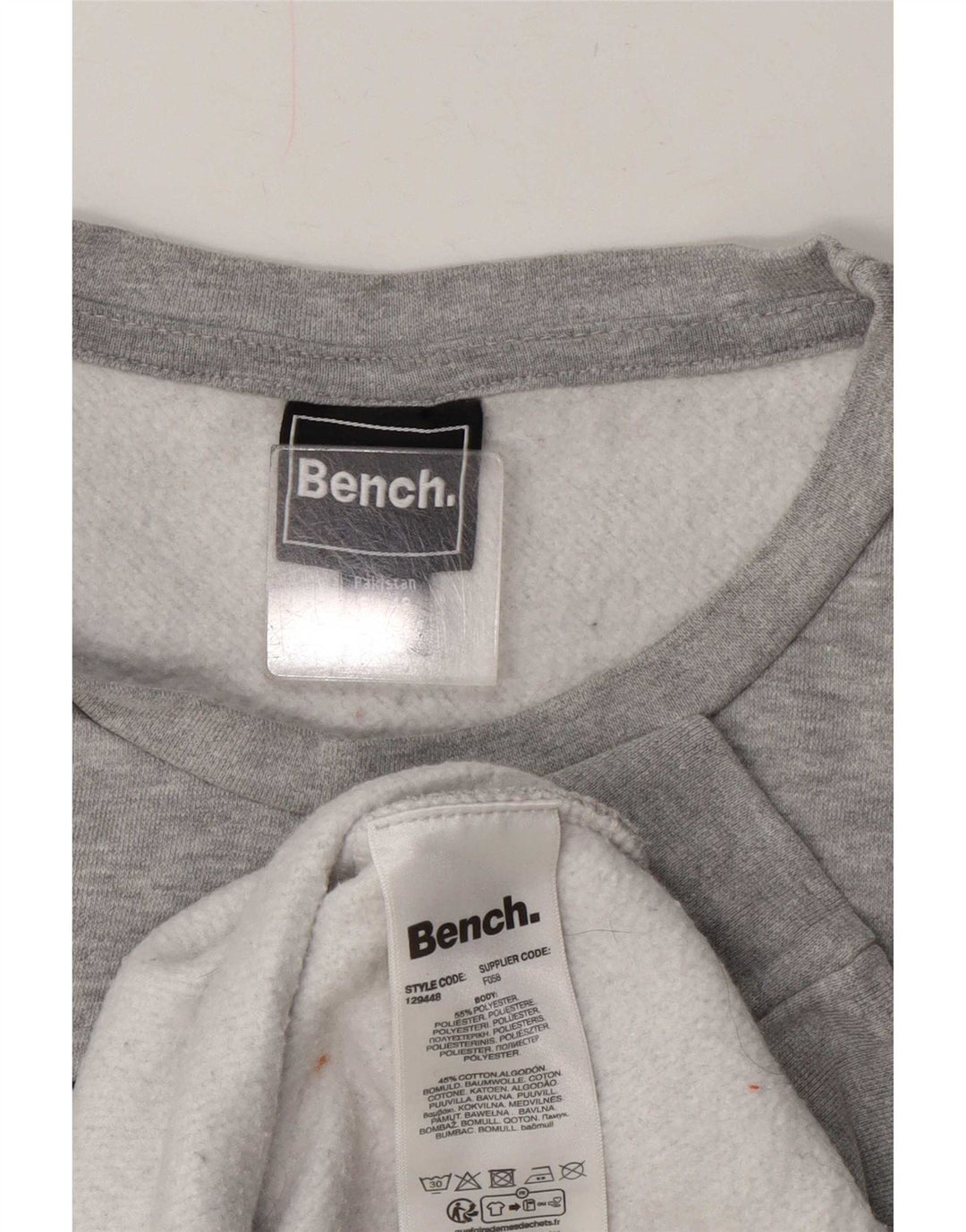 Bench Damen Grafik-Sweatshirt-Pullover UK 20 2XL Grau Polyester