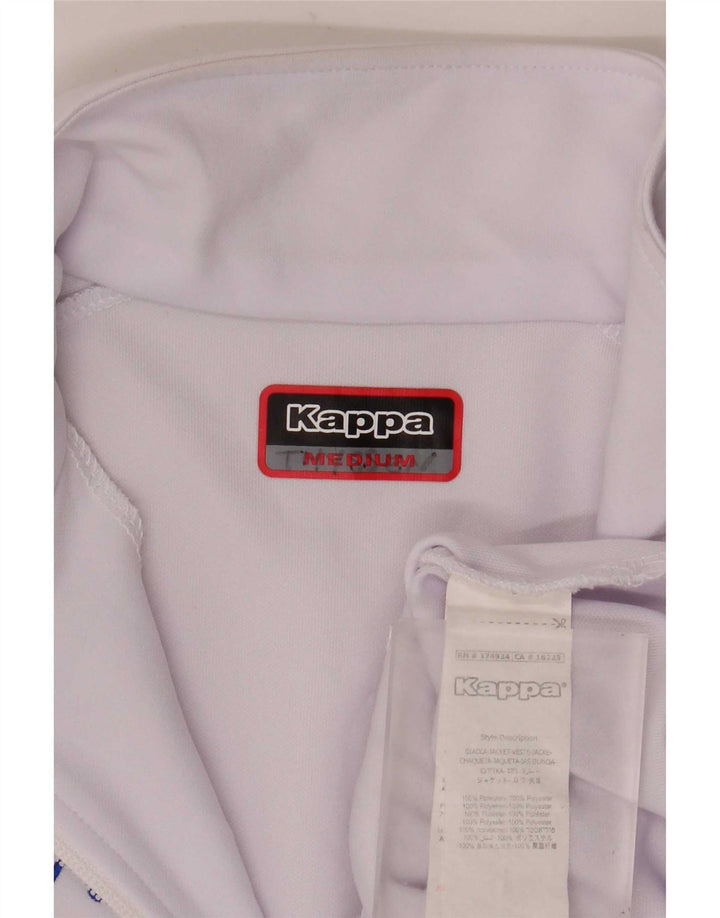 Kappa Herren-Trainingsanzugoberteil mit Grafik, mittelweißes Farbblock-Polyester