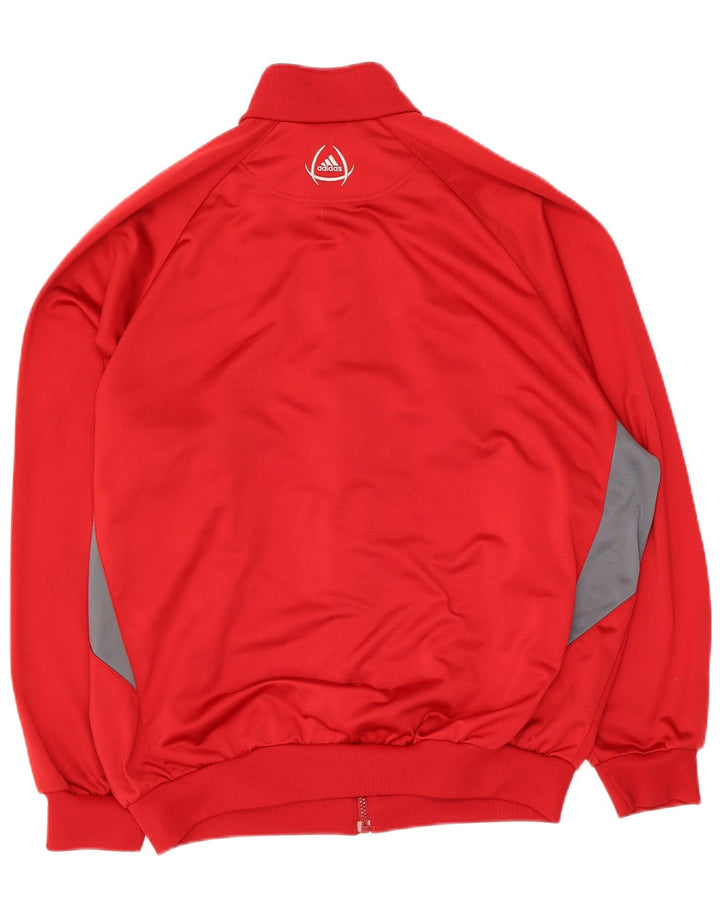 Adidas Herren-Trainingsanzugoberteil, UK-Größe 44/46, großes rotes Colourblock-Polyester