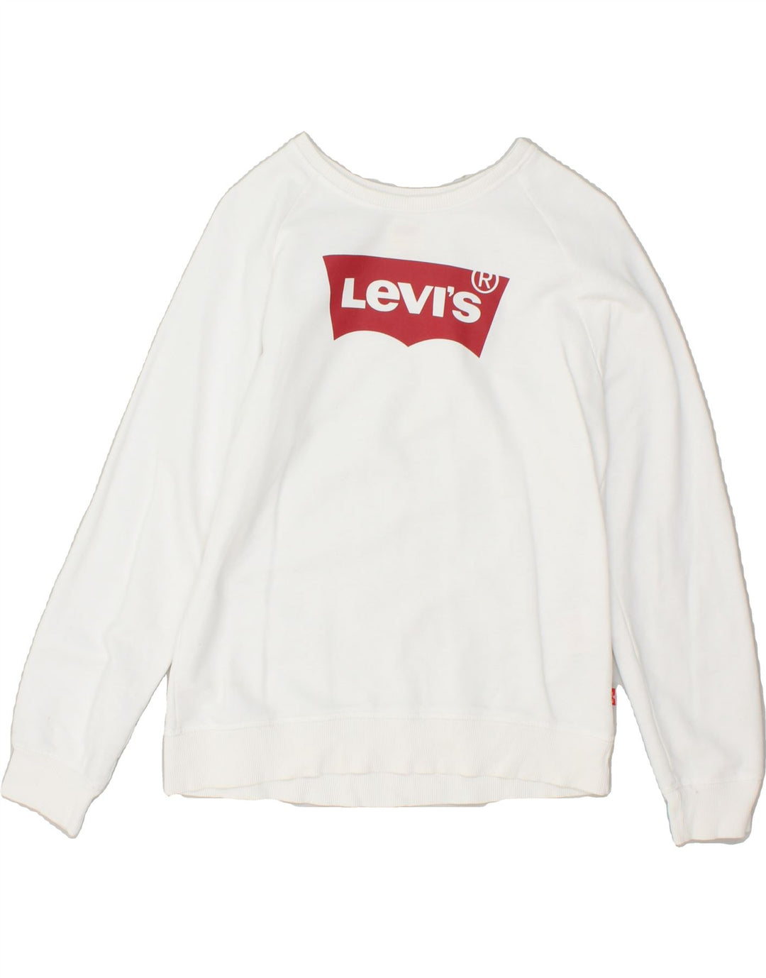 LEVI'S Girls Graphic Sweatshirt Jumper 14-15 Years White | Vintage Levi's | Thrift | Second-Hand Levi's | Used Clothing | Messina Hembry 