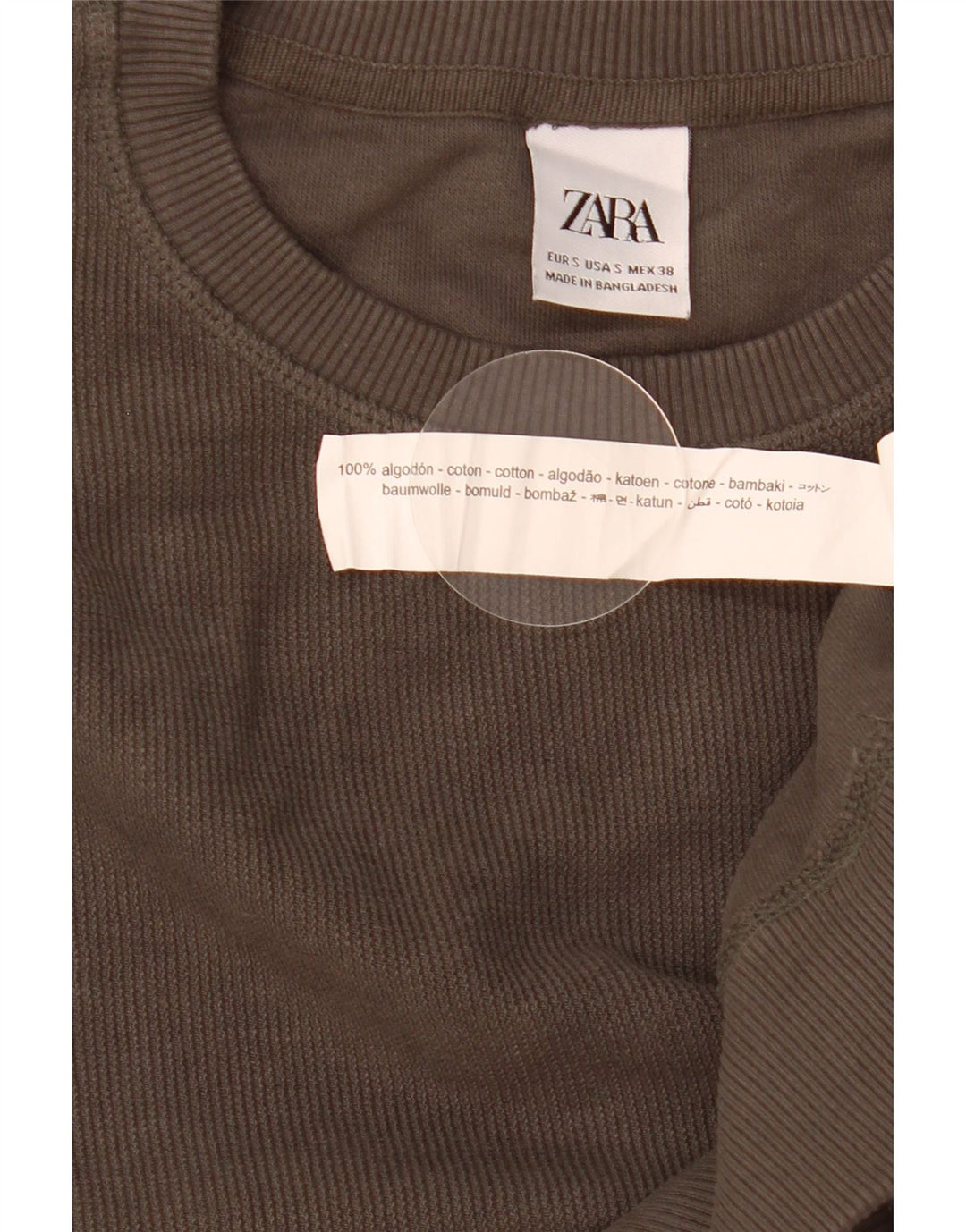 Zara Herren-Sweatshirt mit lockerer Passform, Größe S, Grau, Baumwolle