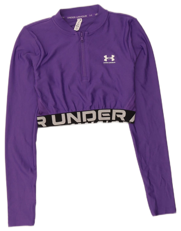 Under Armour Damen Crop Pullover Trainingsanzug Top UK 10 Small Lila