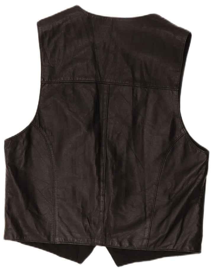 Vintage Herren Lederweste Medium Schwarz