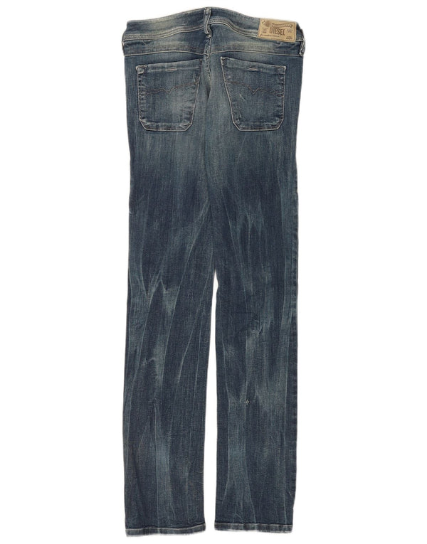 Diesel Damen Lowky Distressed Slim Straight Jeans W27 L32 Blaue Baumwolle