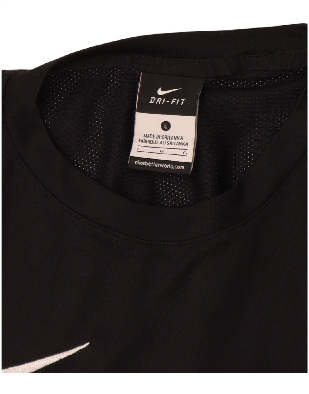 NIKE Herren Dri Fit T-Shirt Top Large Schwarz Polyester