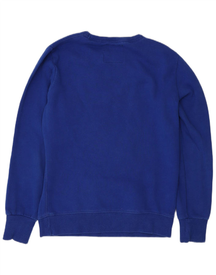 Superdry Herren Grafik-Sweatshirt-Pullover aus mittelblauer Baumwolle