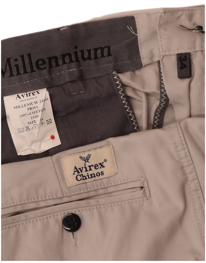 Avirex Herren gerade Chinohose W34 L31 Grau
