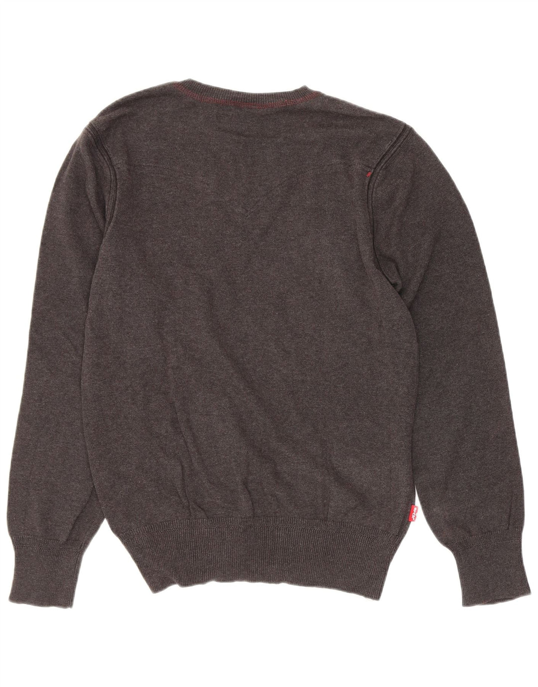 Levi's Herren-Pullover mit V-Ausschnitt, Größe S, graue Baumwolle