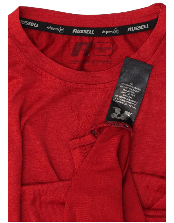 RUSSELL ATHLETIC Jungen Dri-Power T-Shirt Top 15-16 Jahre 2XL Rot Polyester