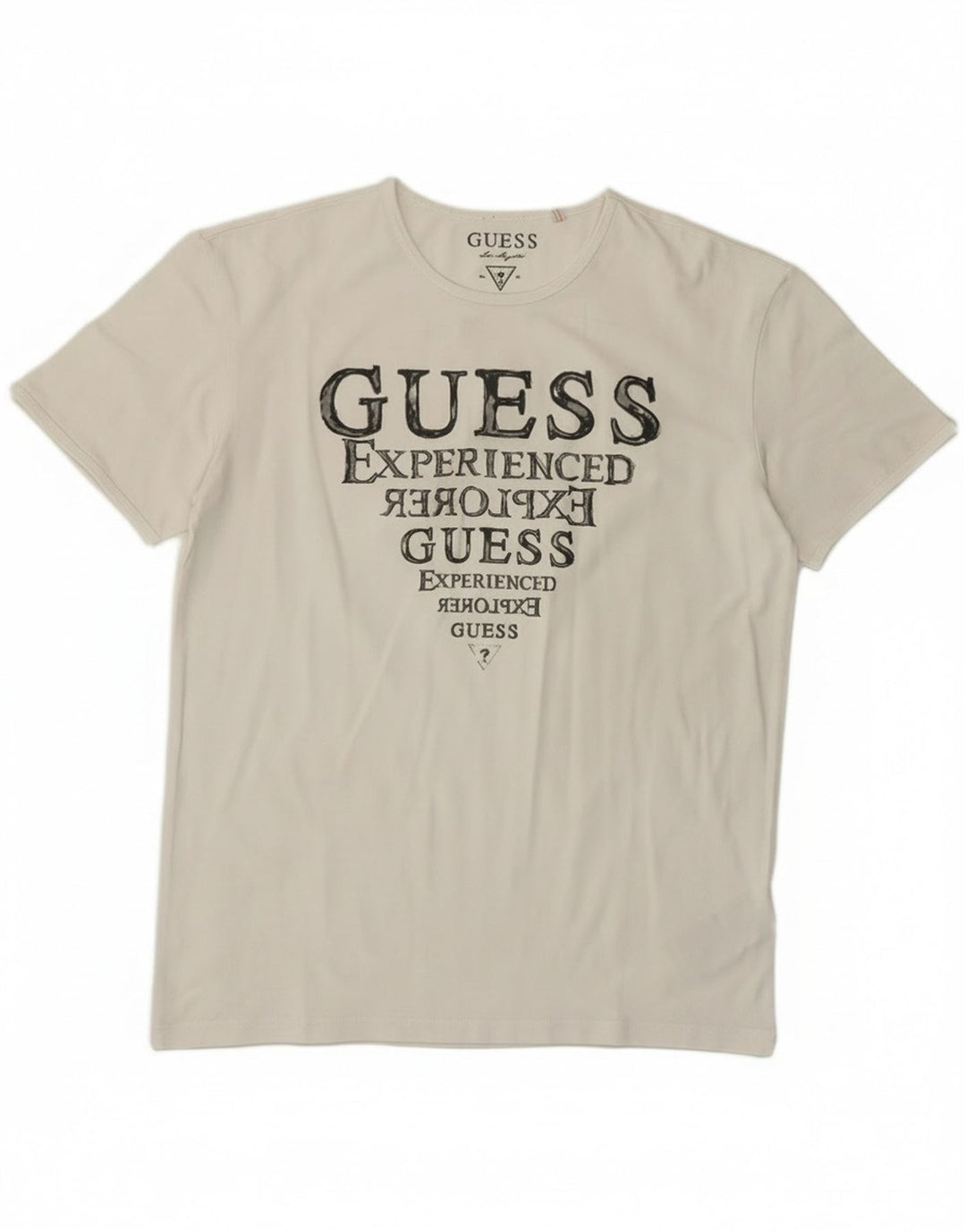 Guess Grafik-T-Shirt-Oberteil für Damen, EU 38, mittelweiß, Baumwolle, klassisch