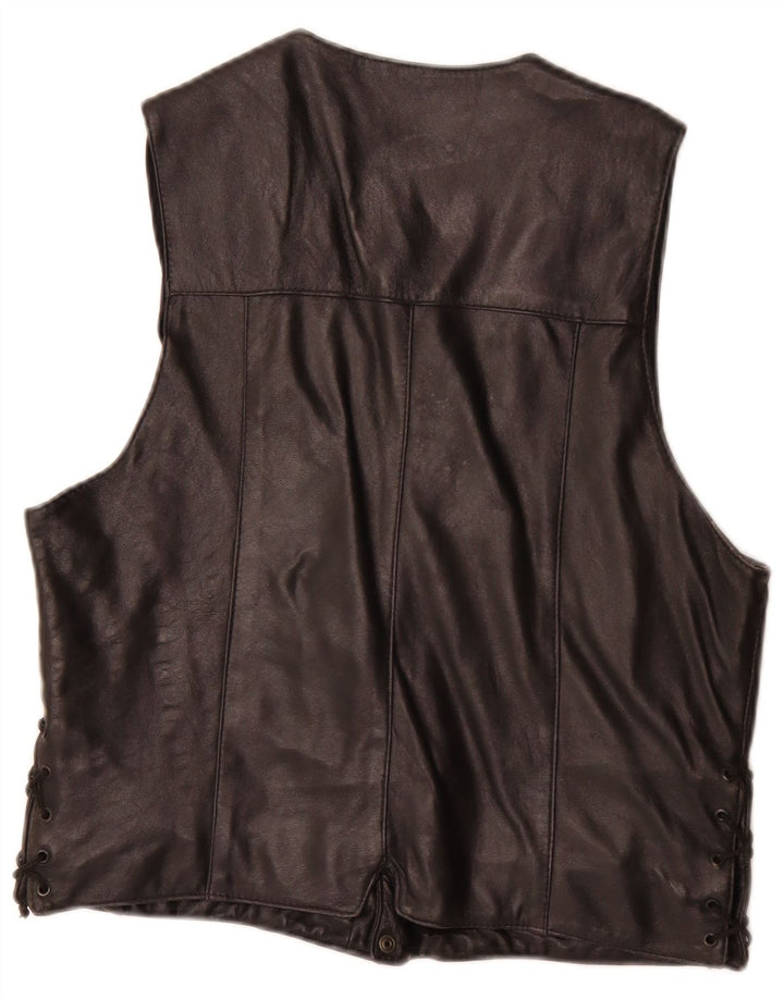 Vintage Herren Lederweste Klein Schwarz