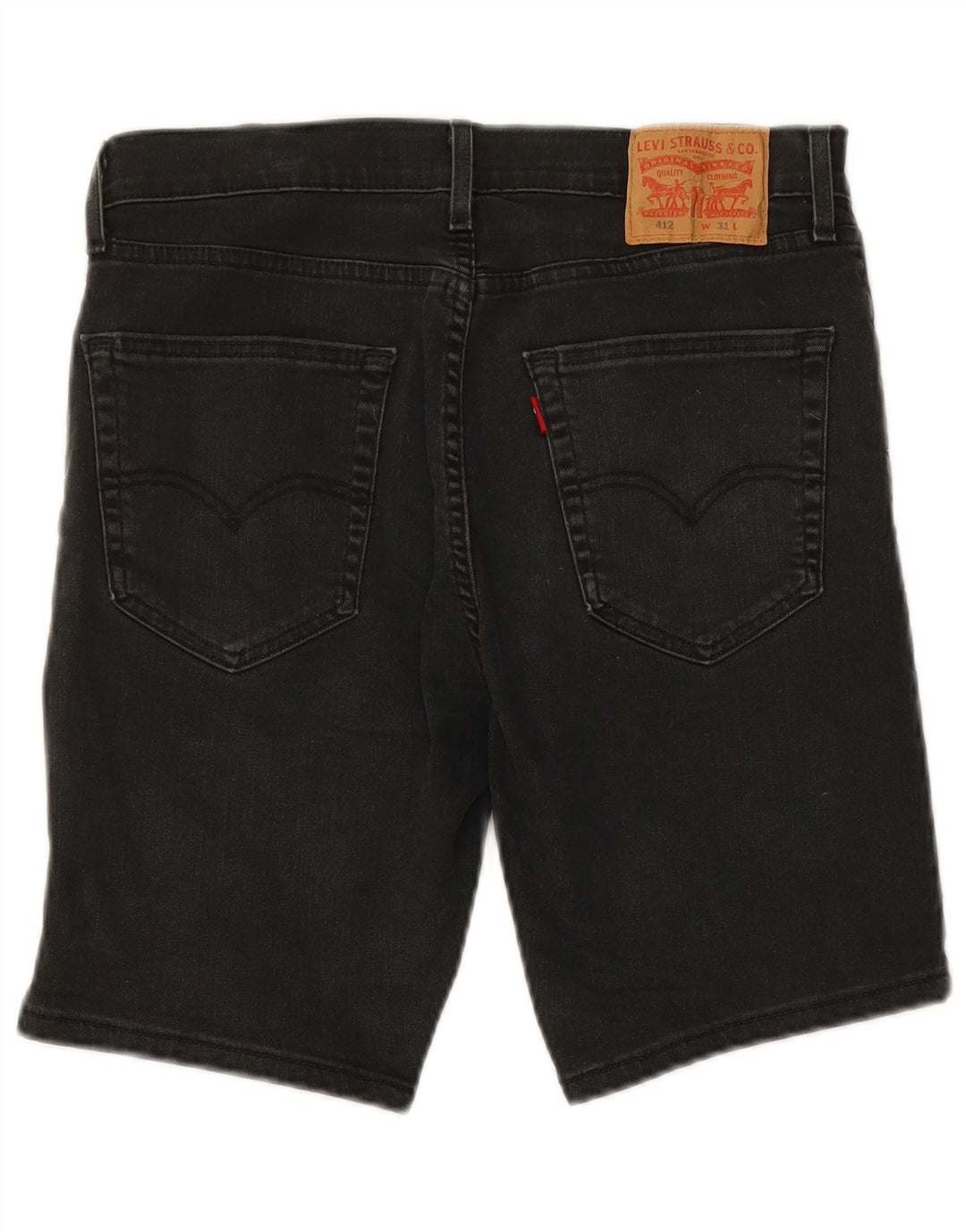 LEVI'S Herren 412 Denim Shorts W31 Mittelschwarze Baumwolle