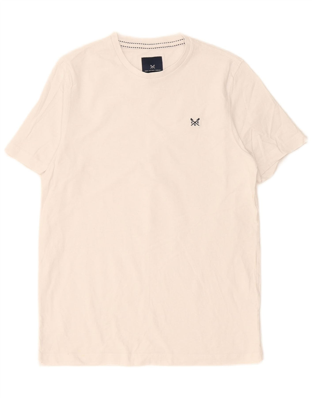 Crew Clothing Herren-T-Shirt-Oberteil aus mittelweißer Baumwolle