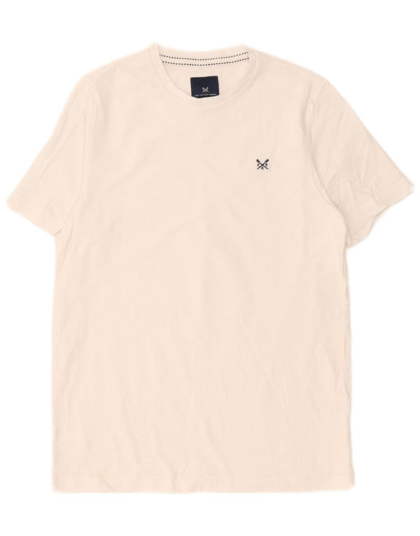 Crew Clothing Herren-T-Shirt-Oberteil aus mittelweißer Baumwolle
