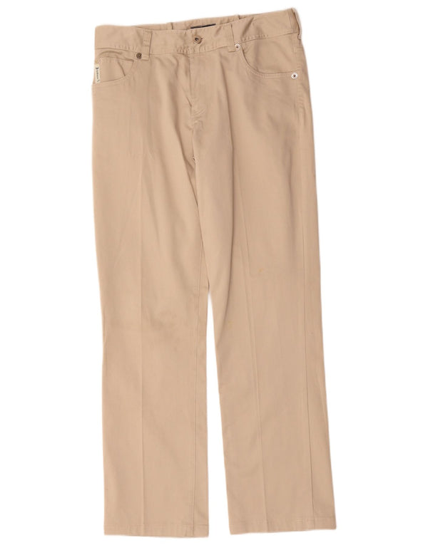 Armani Damen Gerade Freizeithose W30 L29 Beige Baumwolle
