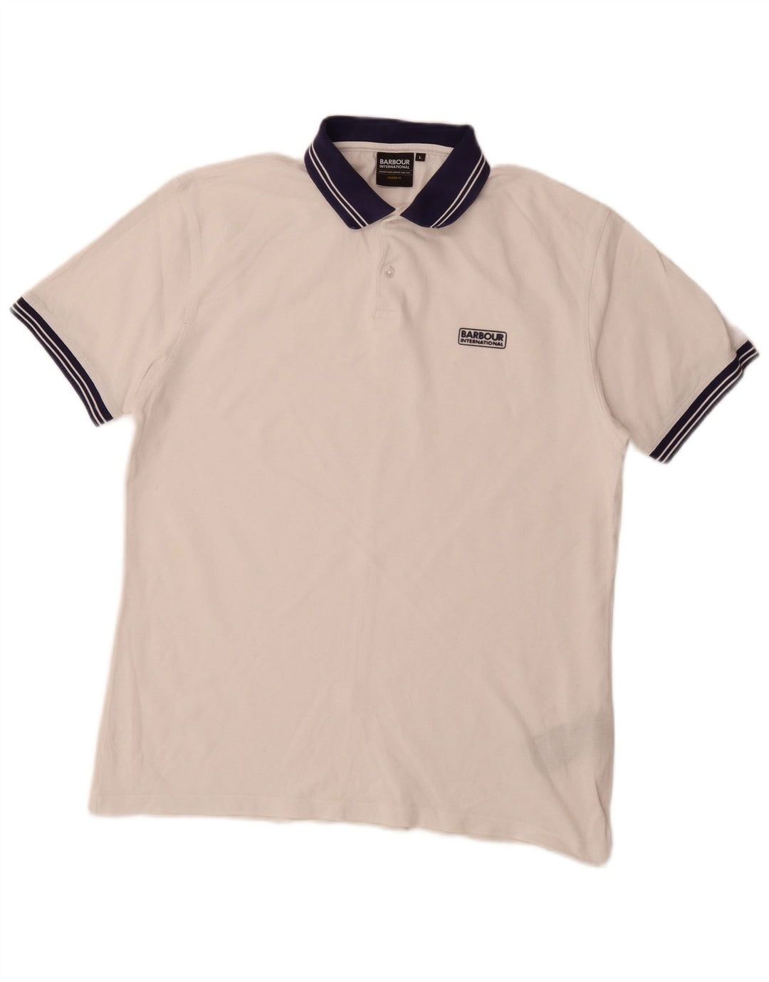 Barbour Herren Rugby-Poloshirt, große, weiß gestreifte Baumwolle