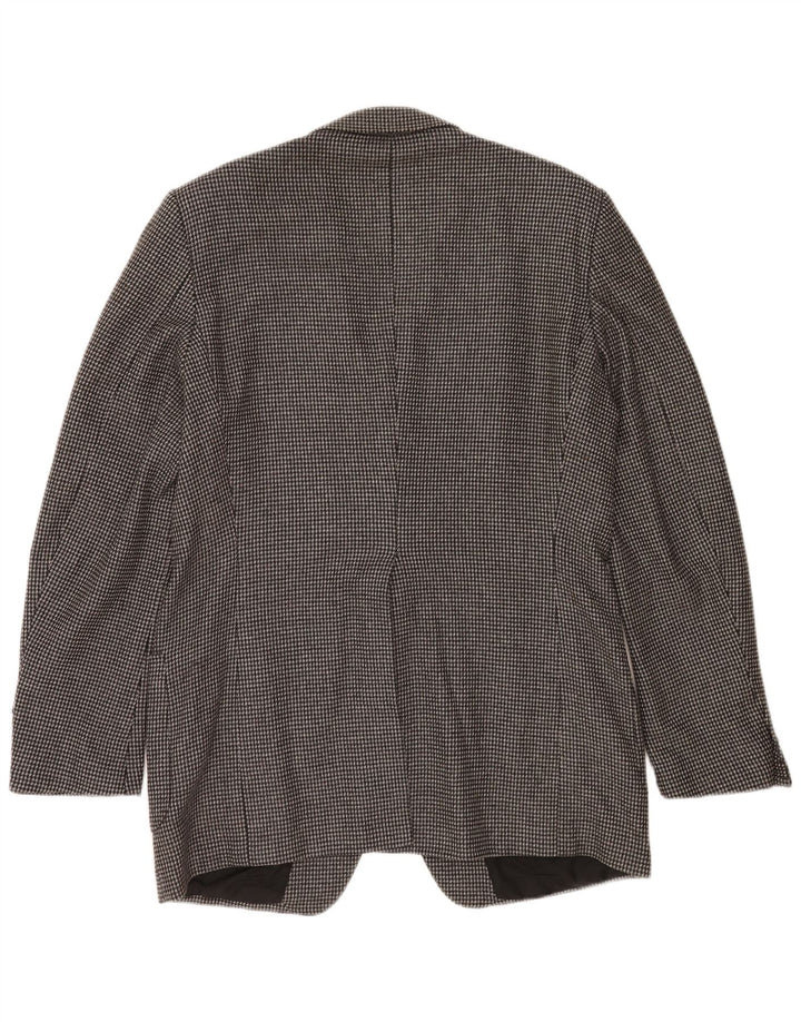 Vintage Herren 2-Knopf-Blazerjacke UK 38 Mittelgrau karierte Schurwolle