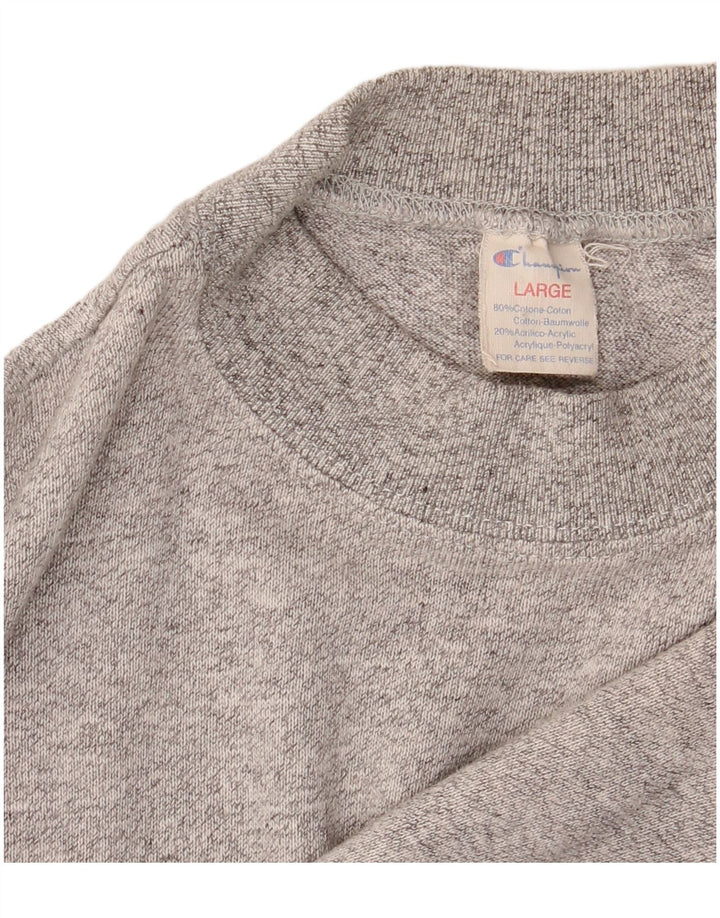 Champion Herren-Sweatshirt mit Grafik, groß, grau gesprenkelte Baumwolle