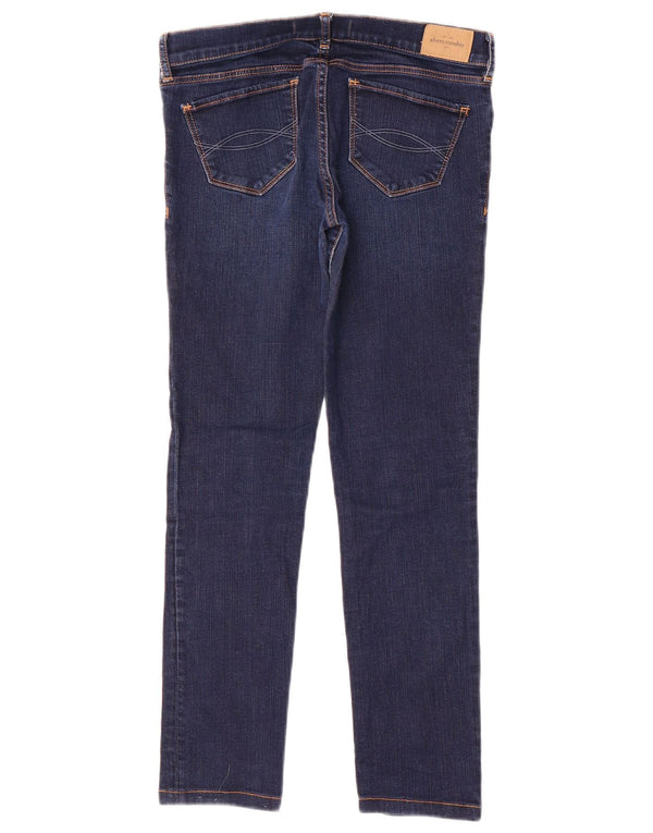 Abercrombie & Fitch Slim-Jeans für Mädchen, 15–16 Jahre, W28 L26, marineblaue Baumwolle