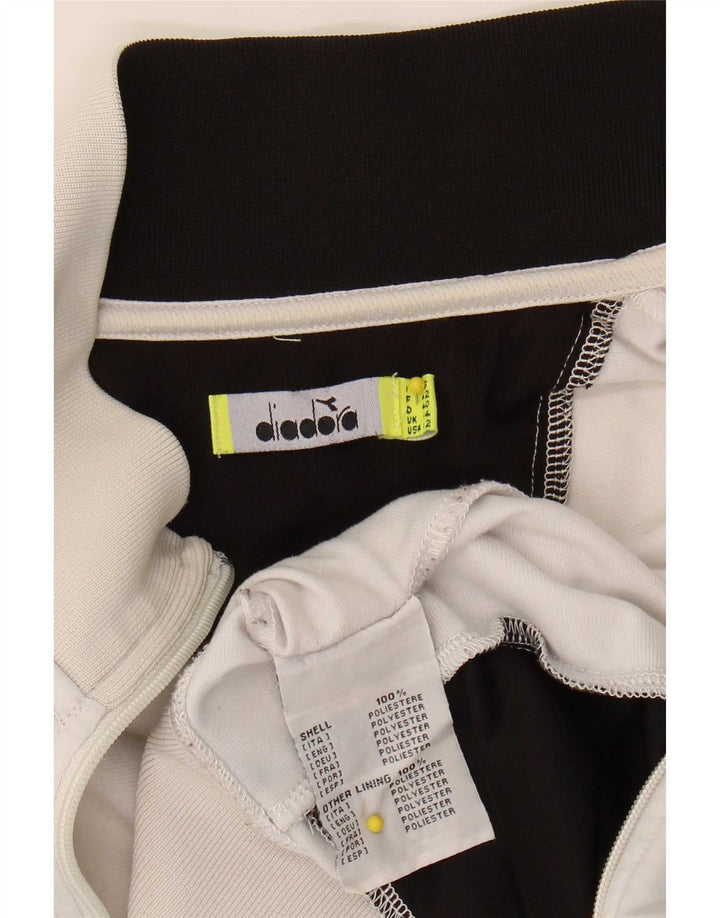 Diadora Damen-Trainingsanzug-Top-Jacke, UK 14, Größe L, Weiß, Polyester