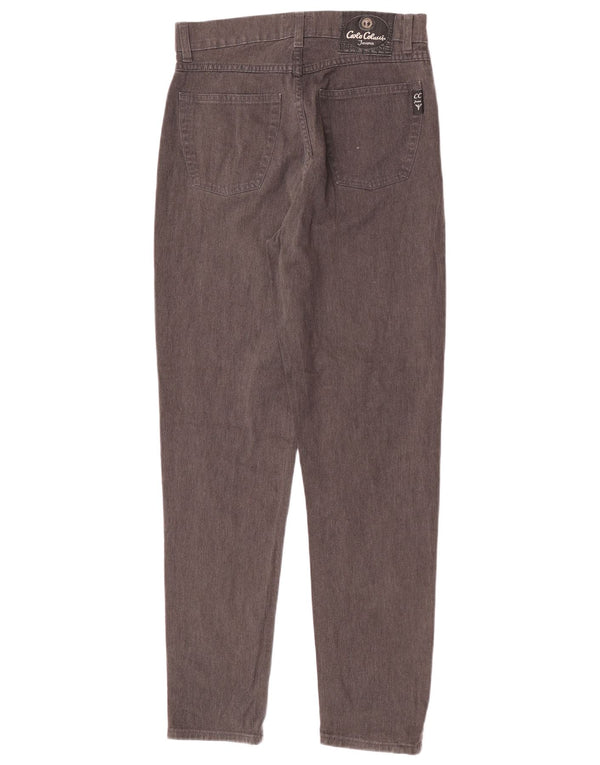Carlo Colucci Damen High Waist Tapered Jeans IT 42 Medium W27 L30 Braun
