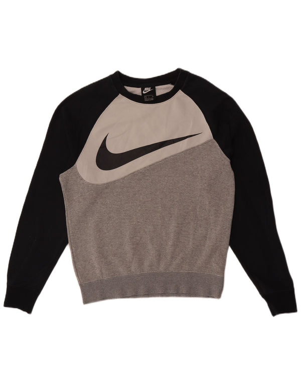 Nike Herren-Sweatshirt mit Grafik, Größe S, Grau, Colourblock-Baumwolle
