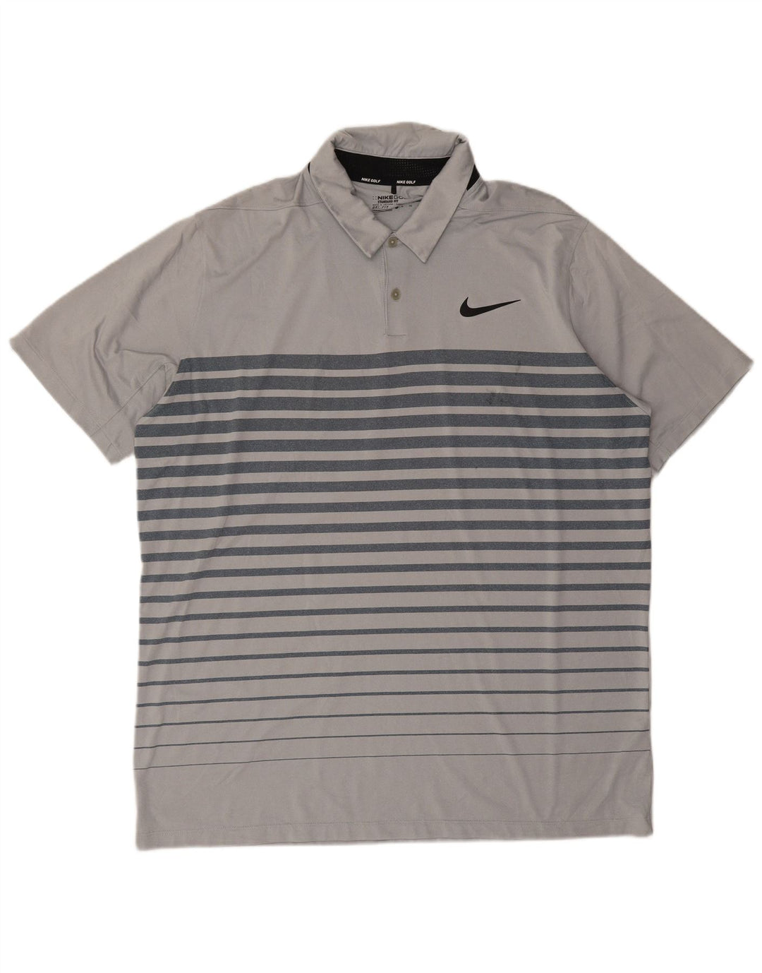 Nike Herren Dri Fit Poloshirt XL grau gestreift Polyester