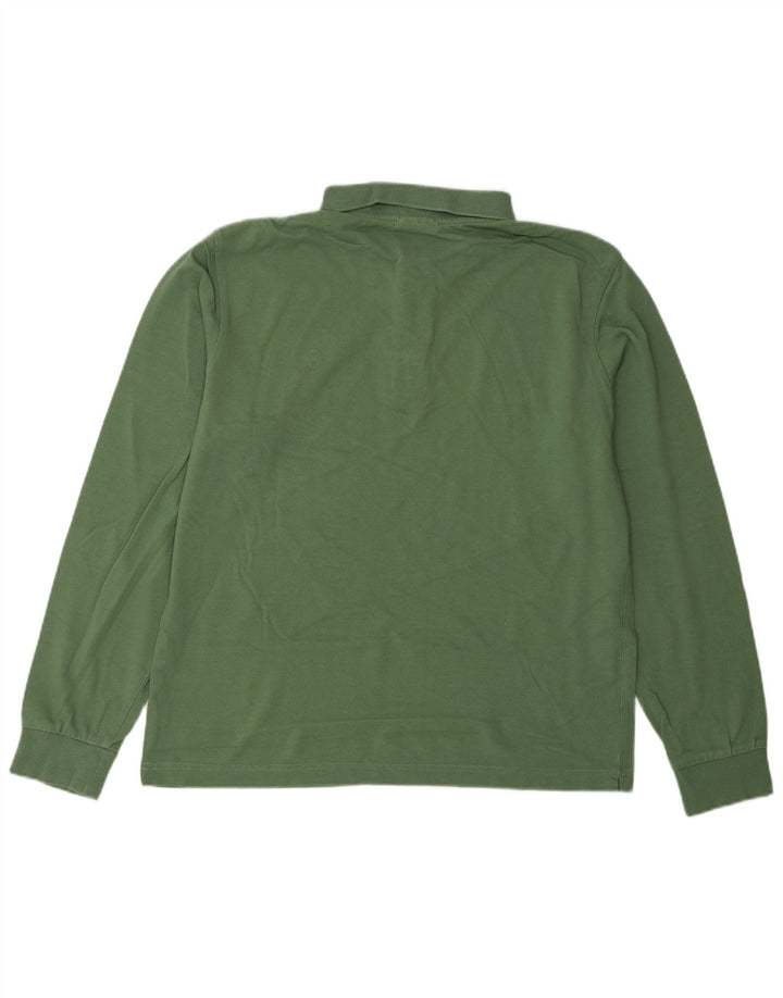 CONTE OF FLORENCE Herren-Langarm-Poloshirt mit normaler Passform, Mittelgrün