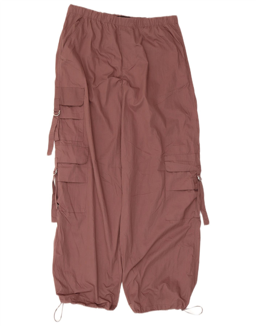 Zara Damen-Cargohose mit weitem Bein, mittelgroß, W28, L30, braun, Polyester