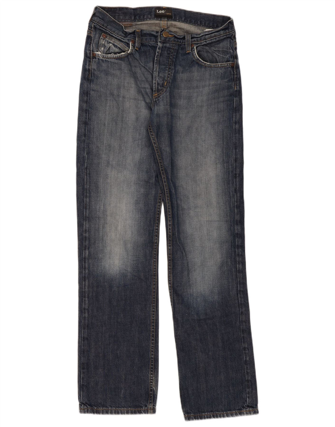 Lee Damen Seattle Straight Jeans W33 L34 Marineblaue Baumwolle