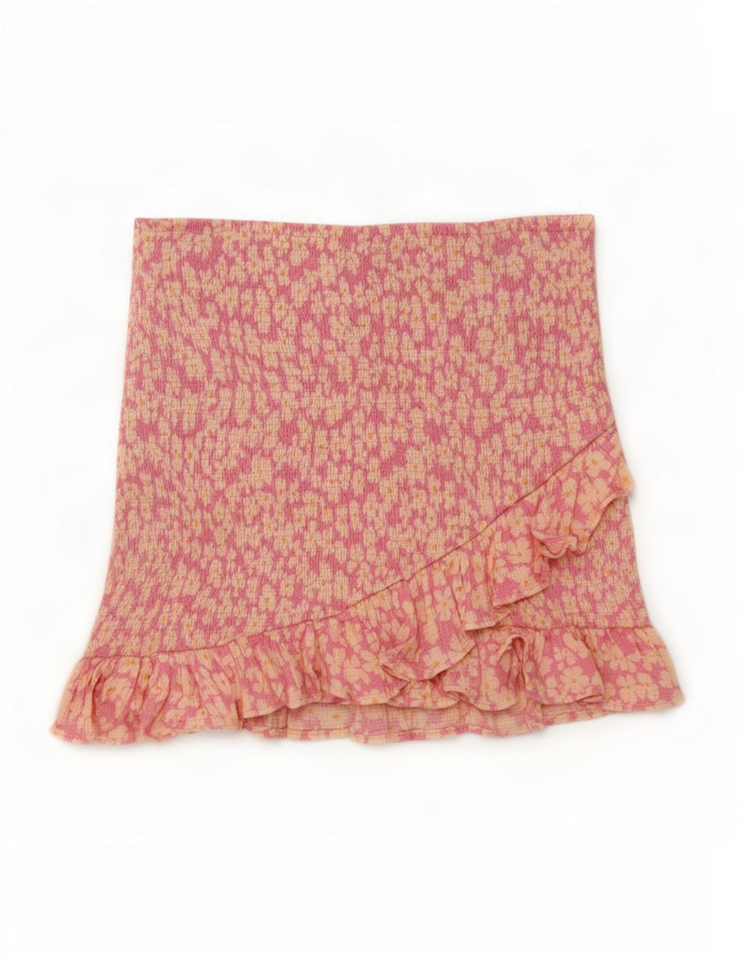 Zara Damen Mini-Rüschenrock, klein, W26, rosa geblümt