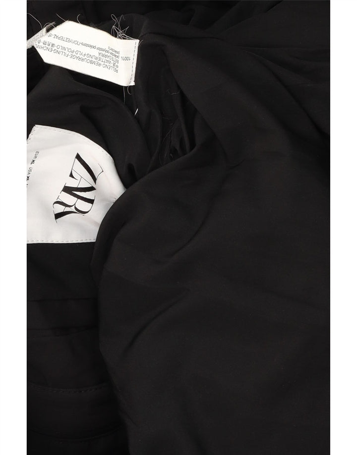 Zara Herren Wattierte Jacke UK 42 XL Schwarz Polyester