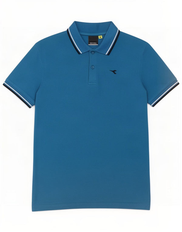 Diadora Mens Polo Shirt Medium Blue Cotton